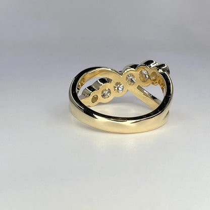 1.25ctw Lab Grown Diamond Cluster Ring 14K Yellow/White Gold , Lab Created Diamond Engagement Ring#8290