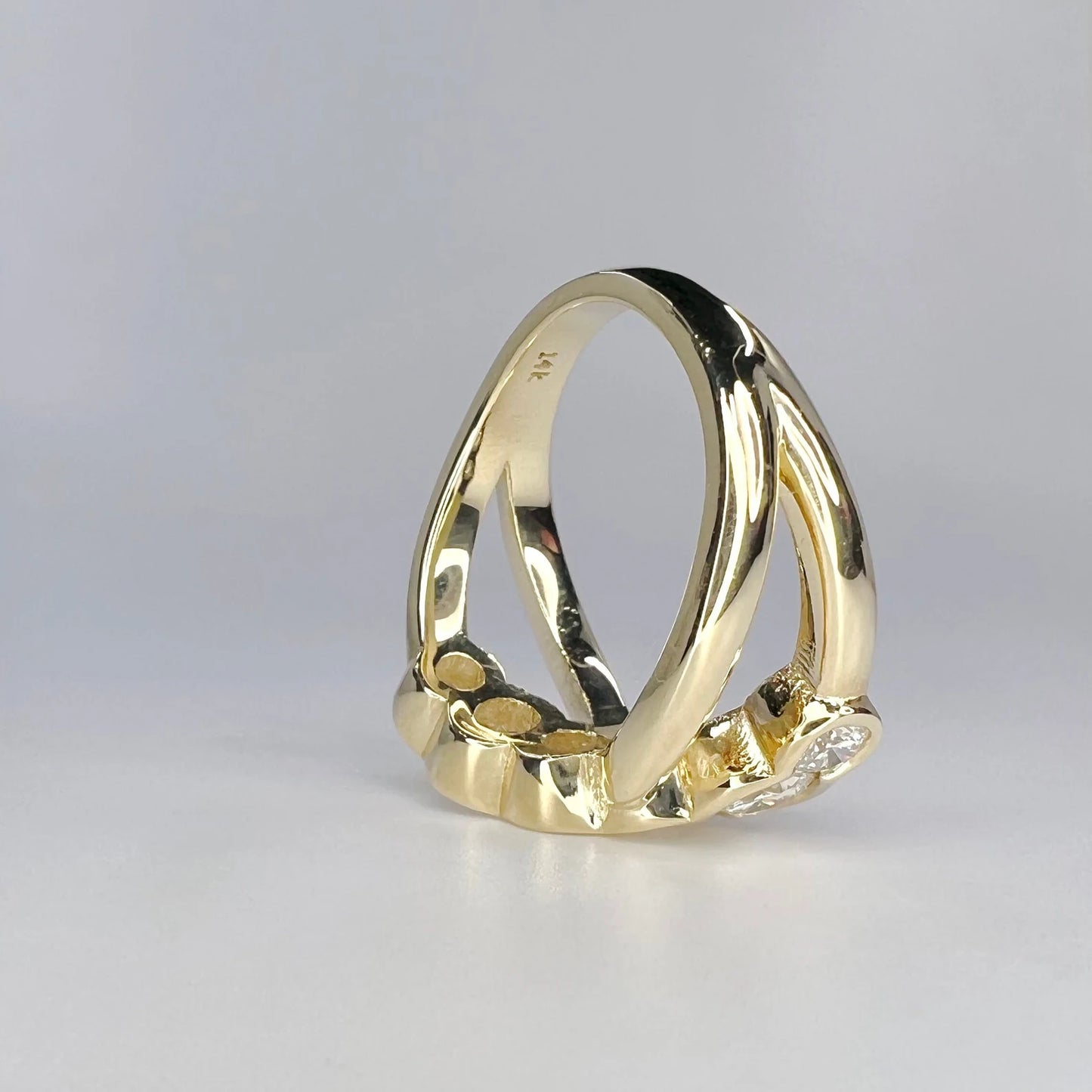 1.25ctw Lab Grown Diamond Cluster Ring 14K Yellow/White Gold , Lab Created Diamond Engagement Ring#8290