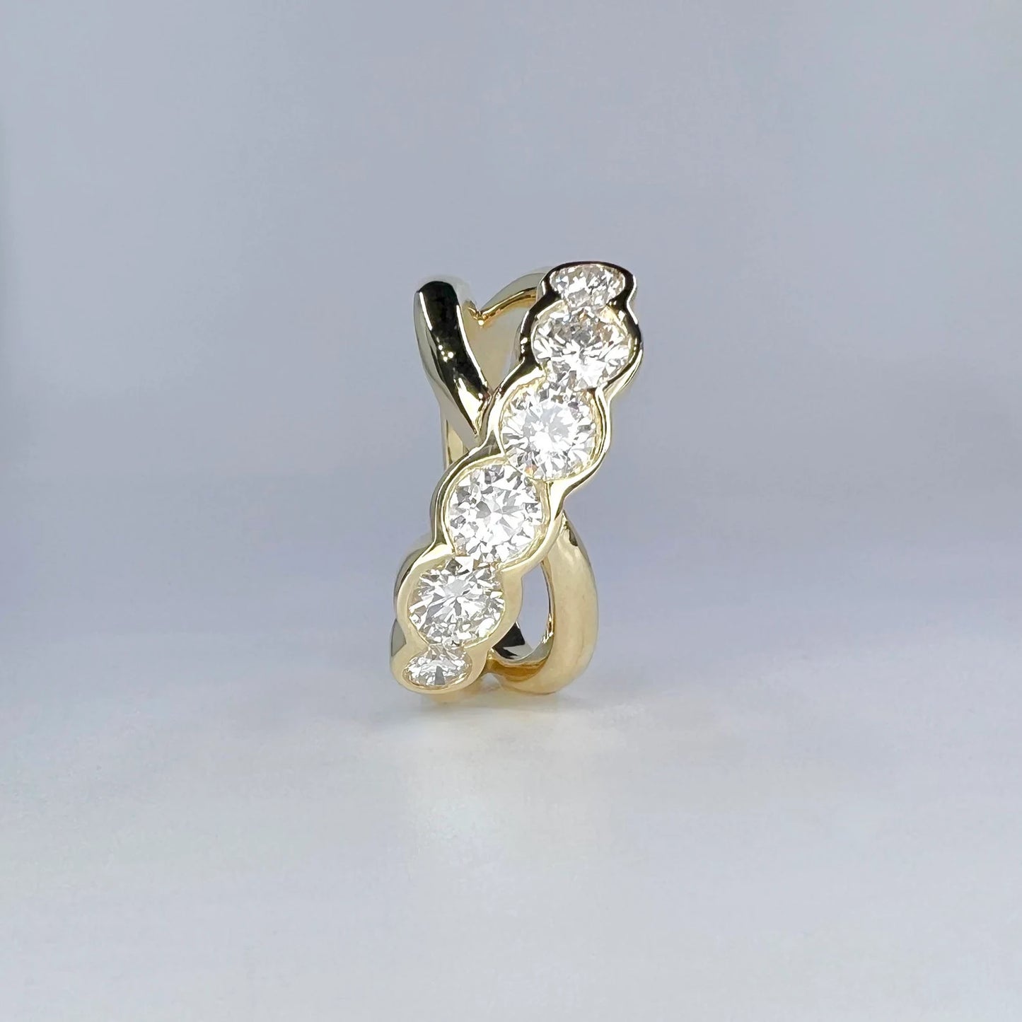 1.25ctw Lab Grown Diamond Cluster Ring 14K Yellow/White Gold , Lab Created Diamond Engagement Ring#8290