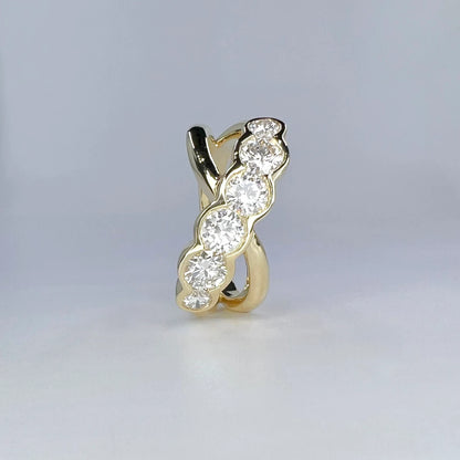1.25ctw Lab Grown Diamond Cluster Ring 14K Yellow/White Gold , Lab Created Diamond Engagement Ring#8290