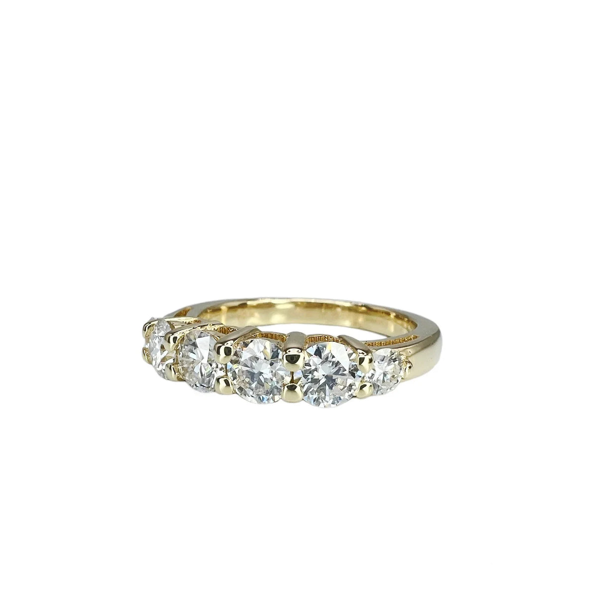 Moissanite Straight Wedding Band White Gold, Half Eternity Stacking Matching Band, 6 Stone Half Eternity Band Anniversary Bridal Ring, #7493