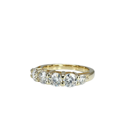 Moissanite Straight Wedding Band White Gold, Half Eternity Stacking Matching Band, 6 Stone Half Eternity Band Anniversary Bridal Ring, #7493