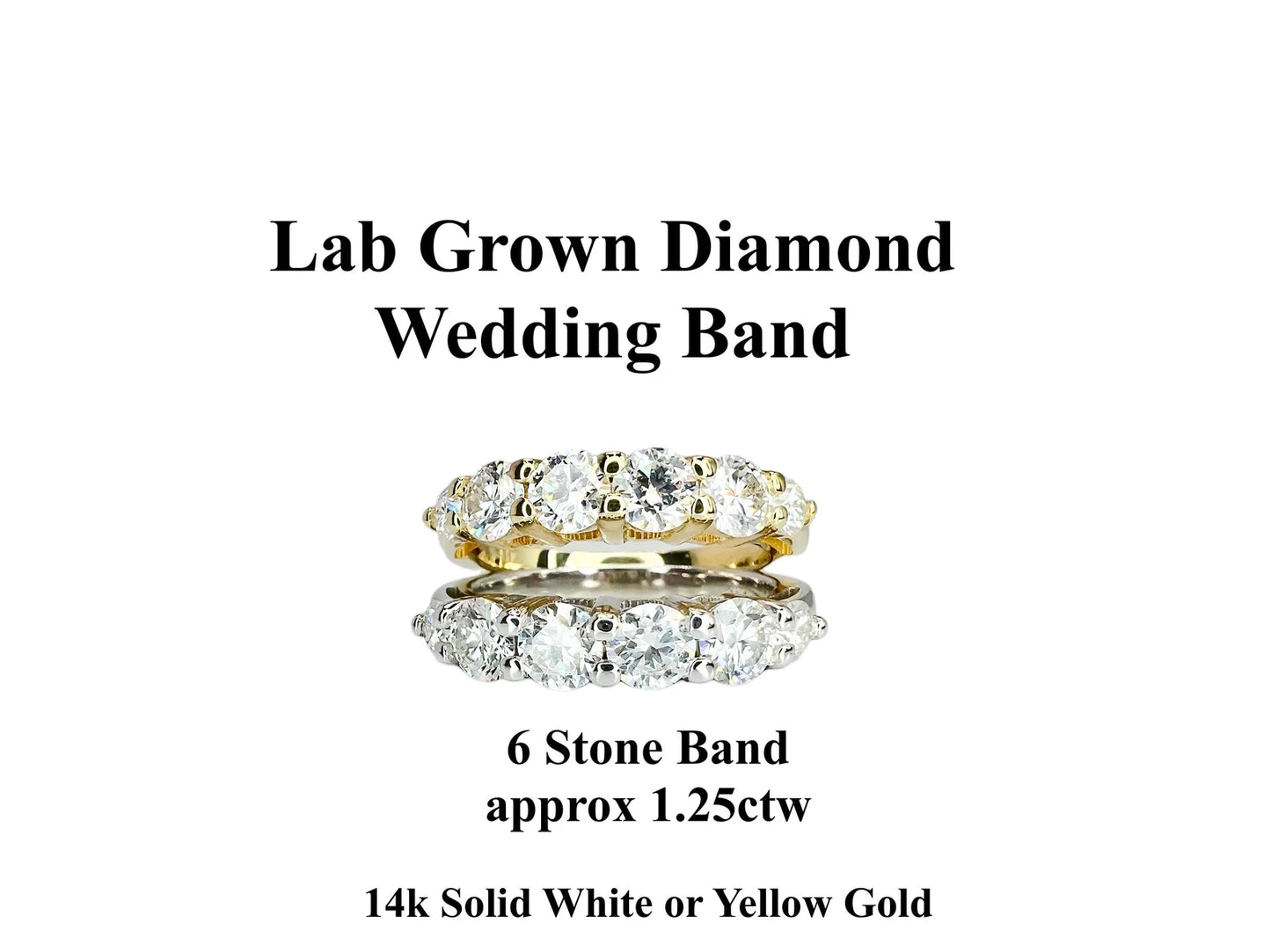 1.25 CTW Lab Diamond Wedding Band 14K Solid Gold , Stacking Lab Created Diamond Ring #8336