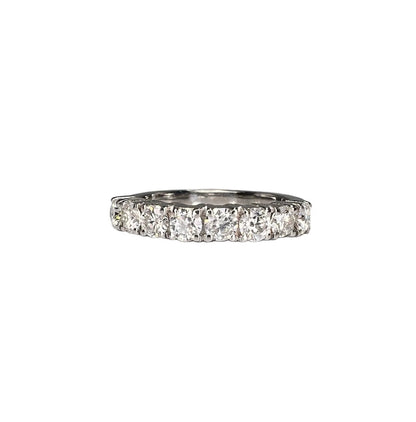 Round cut Moissanite half eternity matching wedding band 14K solid gold, stacking moissanite bridal band, dainty wedding band ladies,  #5146