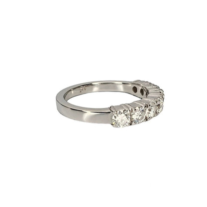 Round cut Moissanite half eternity matching wedding band 14K solid gold, stacking moissanite bridal band, dainty wedding band ladies,  #5146