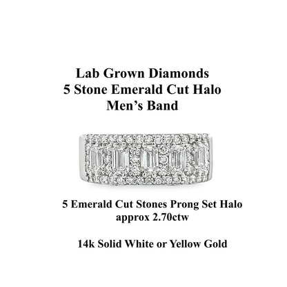 2.70 CTW Lab Grown Diamond Mens Wedding Band 14K Solid Gold #8492