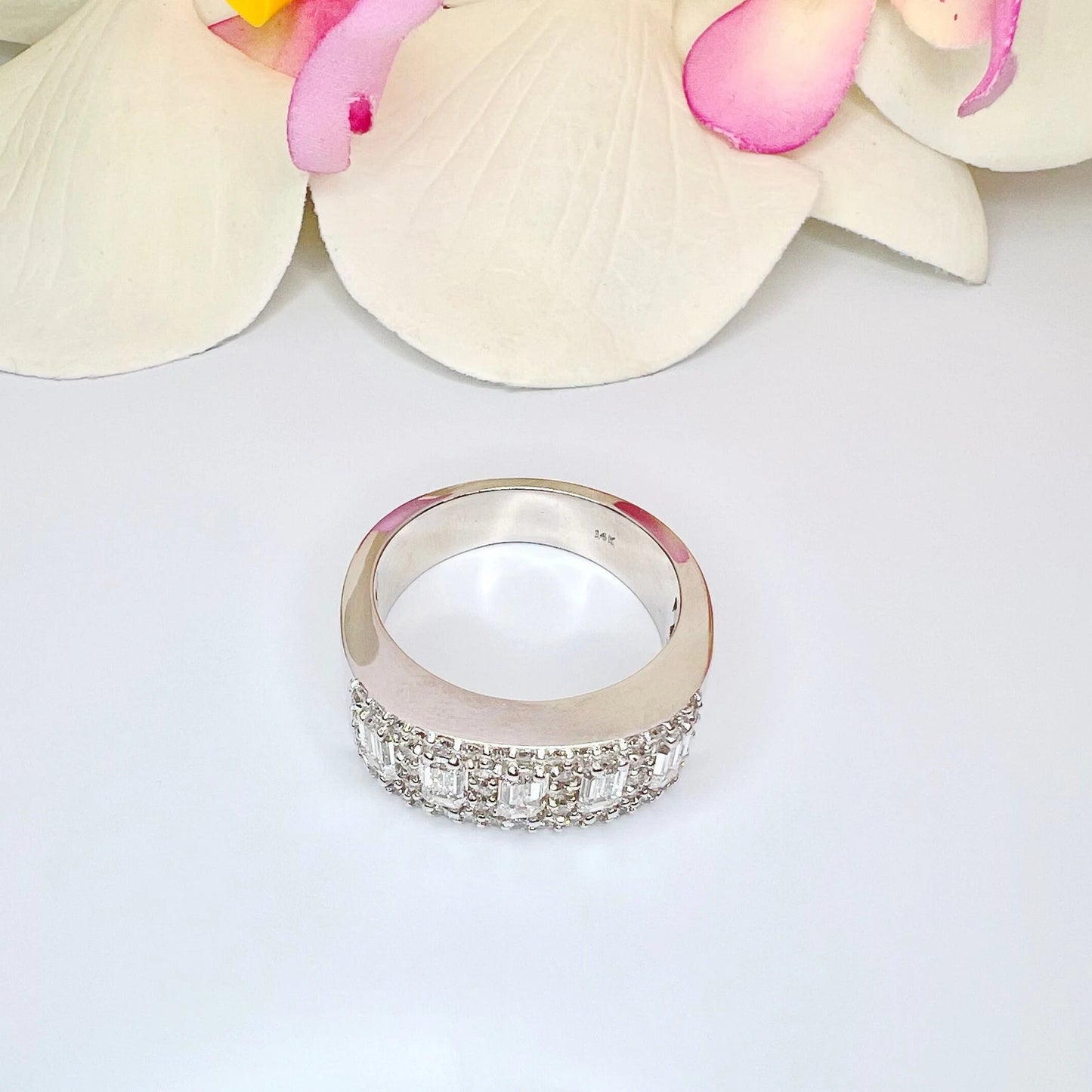 2.70 CTW Lab Grown Diamond Mens Wedding Band 14K Solid Gold #8492