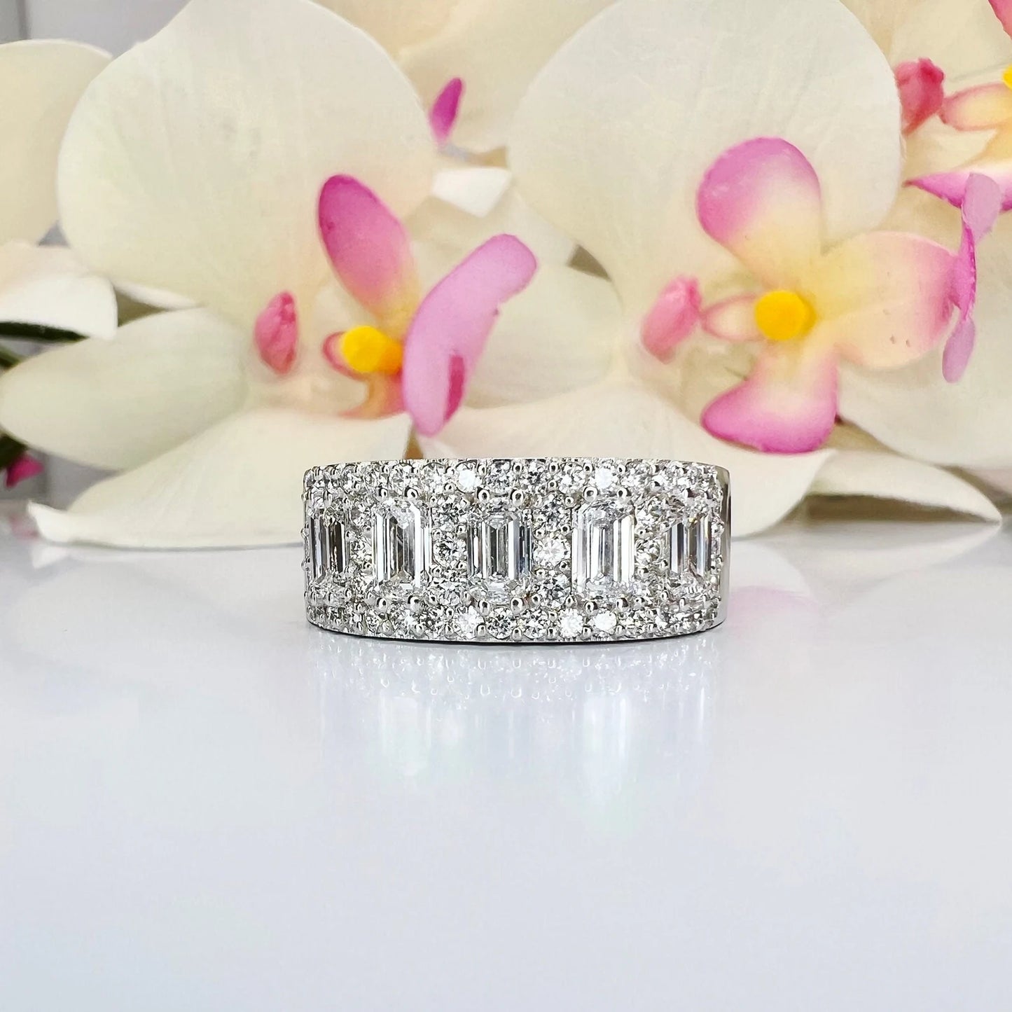 2.70 CTW Lab Grown Diamond Mens Wedding Band 14K Solid Gold #8492