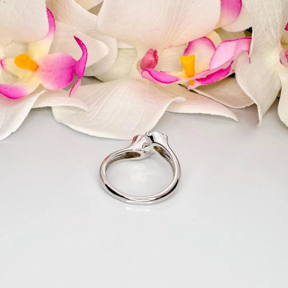 Lab Grown Diamond Ring 1.5 Carat 14k Solid Gold Two Stone Round Cut Twist Band