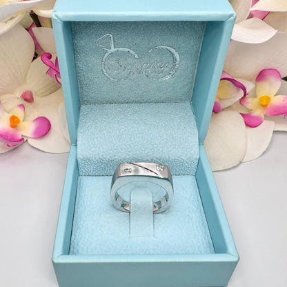 Men's Ring / Princess Cut Ring / Natural Dimond Ring / Gift Ideas For Him / 14k White Gold / #633