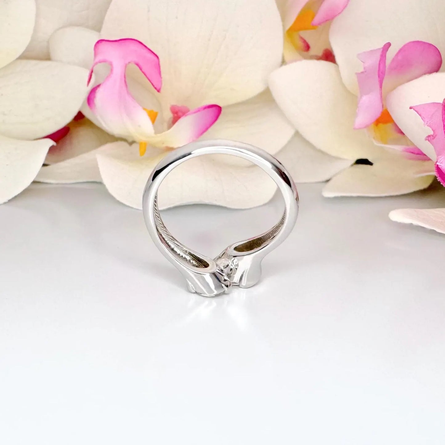 Lab Grown Diamond Ring 1.5 Carat 14k Solid Gold Two Stone Round Cut Twist Band