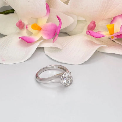 Lab Grown Diamond Ring 1.5 Carat 14k Solid Gold Two Stone Round Cut Twist Band