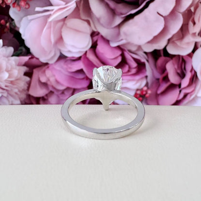 4.00CTW Large Pear Shaped Lab Grown Diamond Solitaire Engagement Ring 14K Gold, 5 Prong Pear Cut Wedding Ring, IGI Certified Diamond, #8748