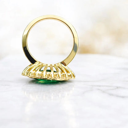 Evil Eye Ring Yellow Gold Marquis Cut Evil Eye Ring Women Unique Emerald East West Marquis Ring #7351