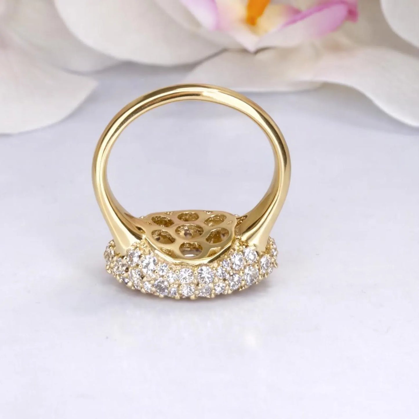 East West Marquis Cut Lab Grown Diamond Engagement Ring 14K Solid Gold , Unique Pinky Ring Lab Diamond #8851