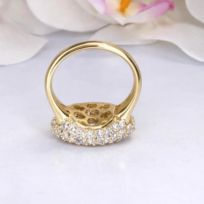 East West Marquis Cut Lab Grown Diamond Engagement Ring 14K Solid Gold , Unique Pinky Ring Lab Diamond #8851