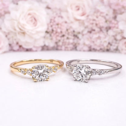 0.50 CT Dainty Round Lab Grown Diamond Promise Ring, Diamond Engagement Ring for Women, Ring in 14K Yellow White Gold #8850