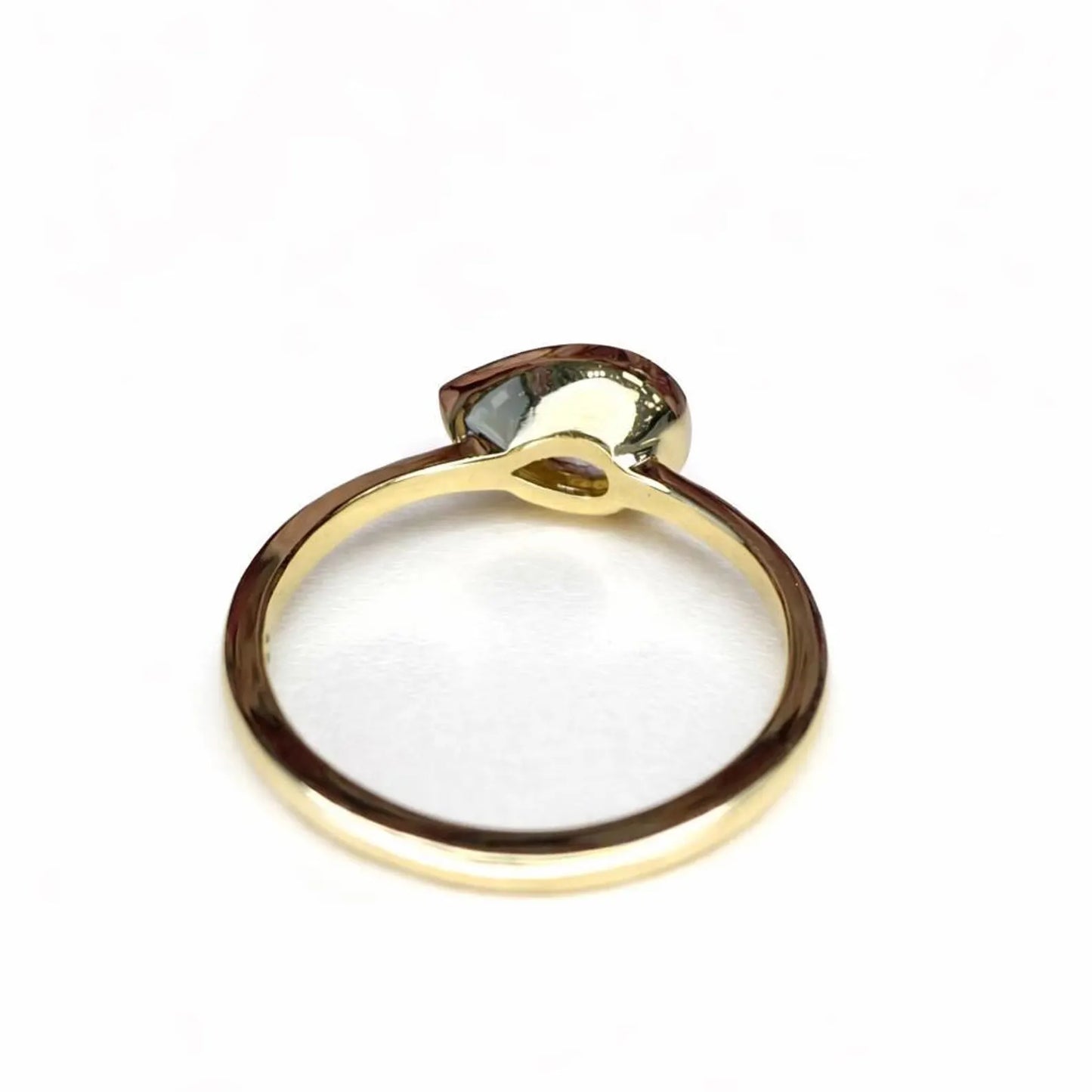 1.00 CTW Bezel Set Pear Shape Lab Grown Diamond 14K Solid Gold, East West Lab Diamond Pear Solitaire, #8874