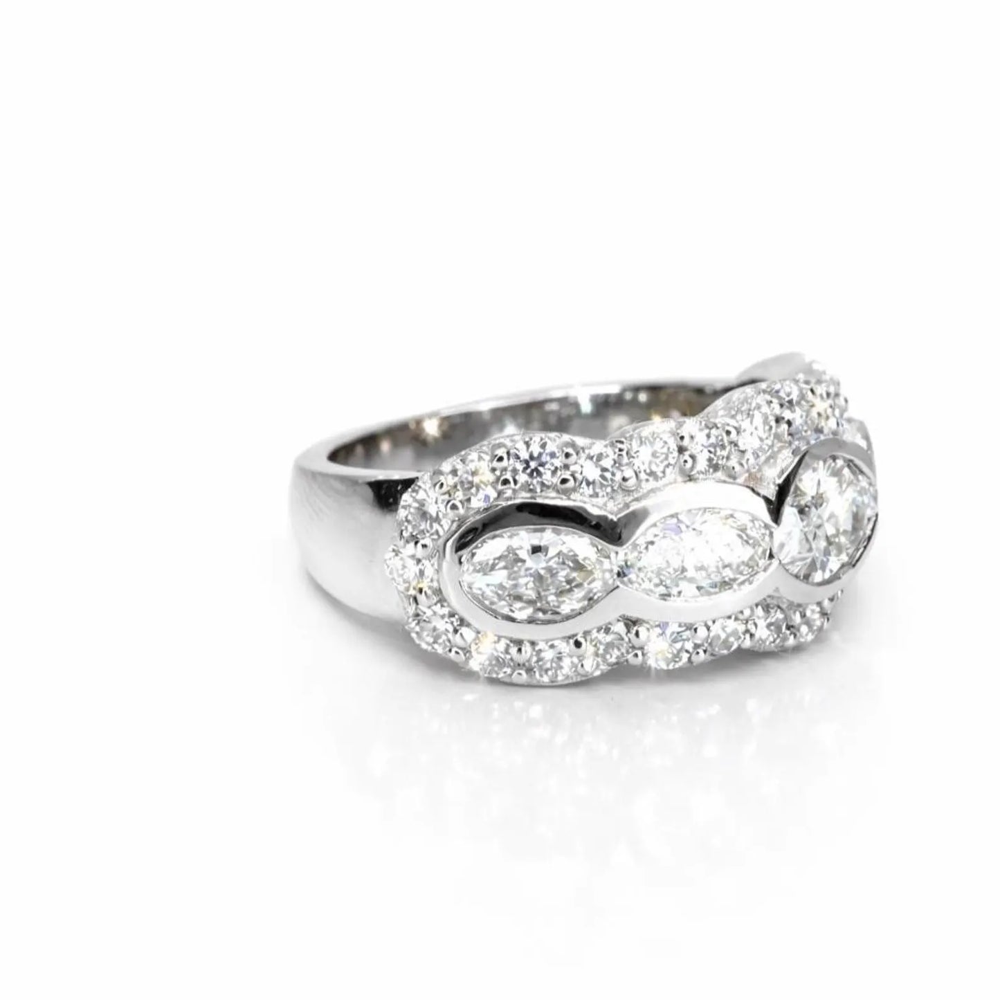 5 Stone Oval Lab Grown Diamond Anniversary Band 14K Solid Gold, East West Oval Lab Diamond Wedding Band #8930