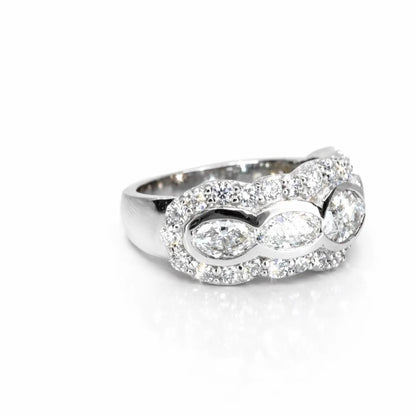 5 Stone Oval Lab Grown Diamond Anniversary Band 14K Solid Gold, East West Oval Lab Diamond Wedding Band #8930