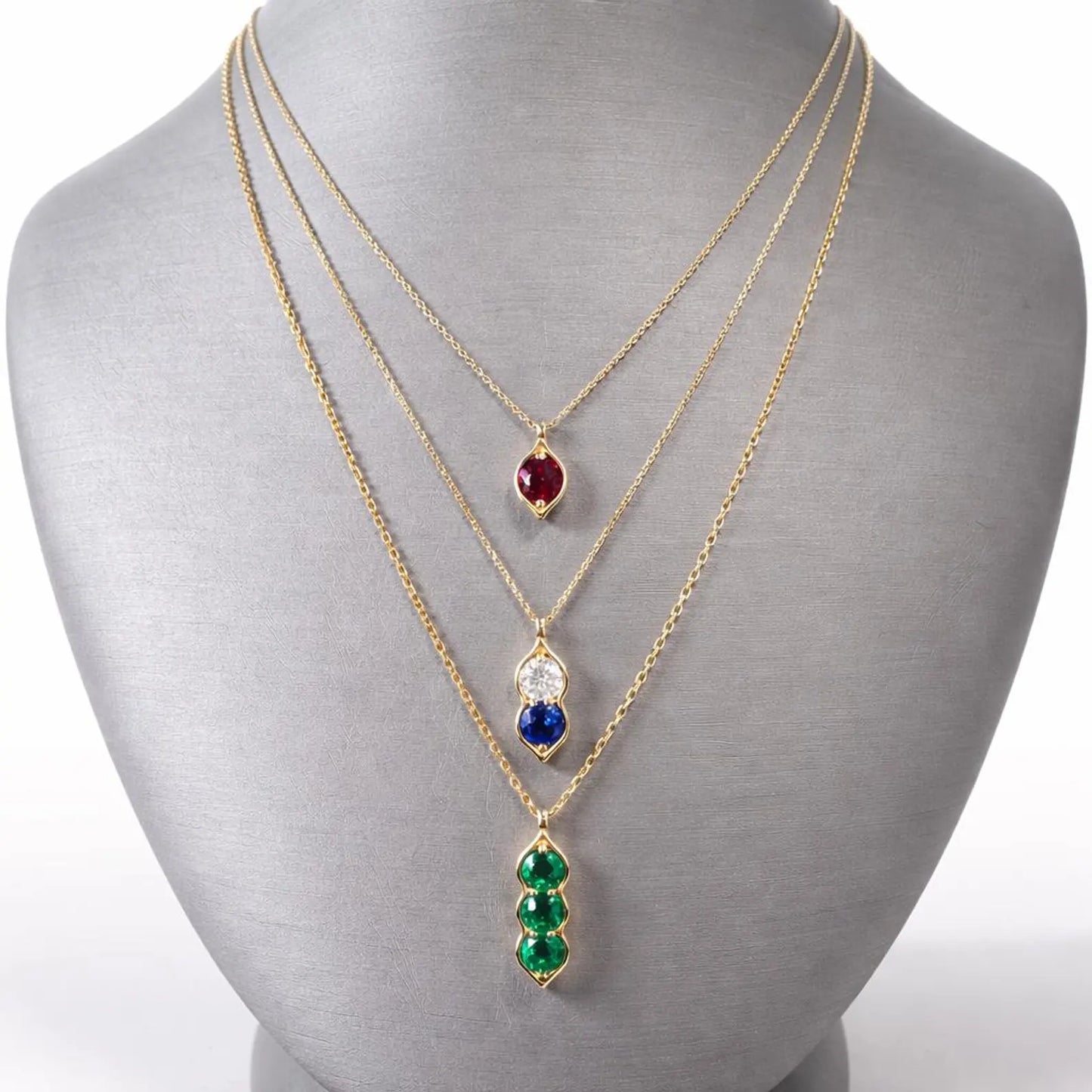 Personalized Birthstone Charm Necklace 14k Solid Gold , Mothers Birthstone Necklace Mothers Day Gift , Pea in the Pod Mothers Necklace 8891