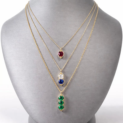 Personalized Birthstone Charm Necklace 14k Solid Gold , Mothers Birthstone Necklace Mothers Day Gift , Pea in the Pod Mothers Necklace 8891