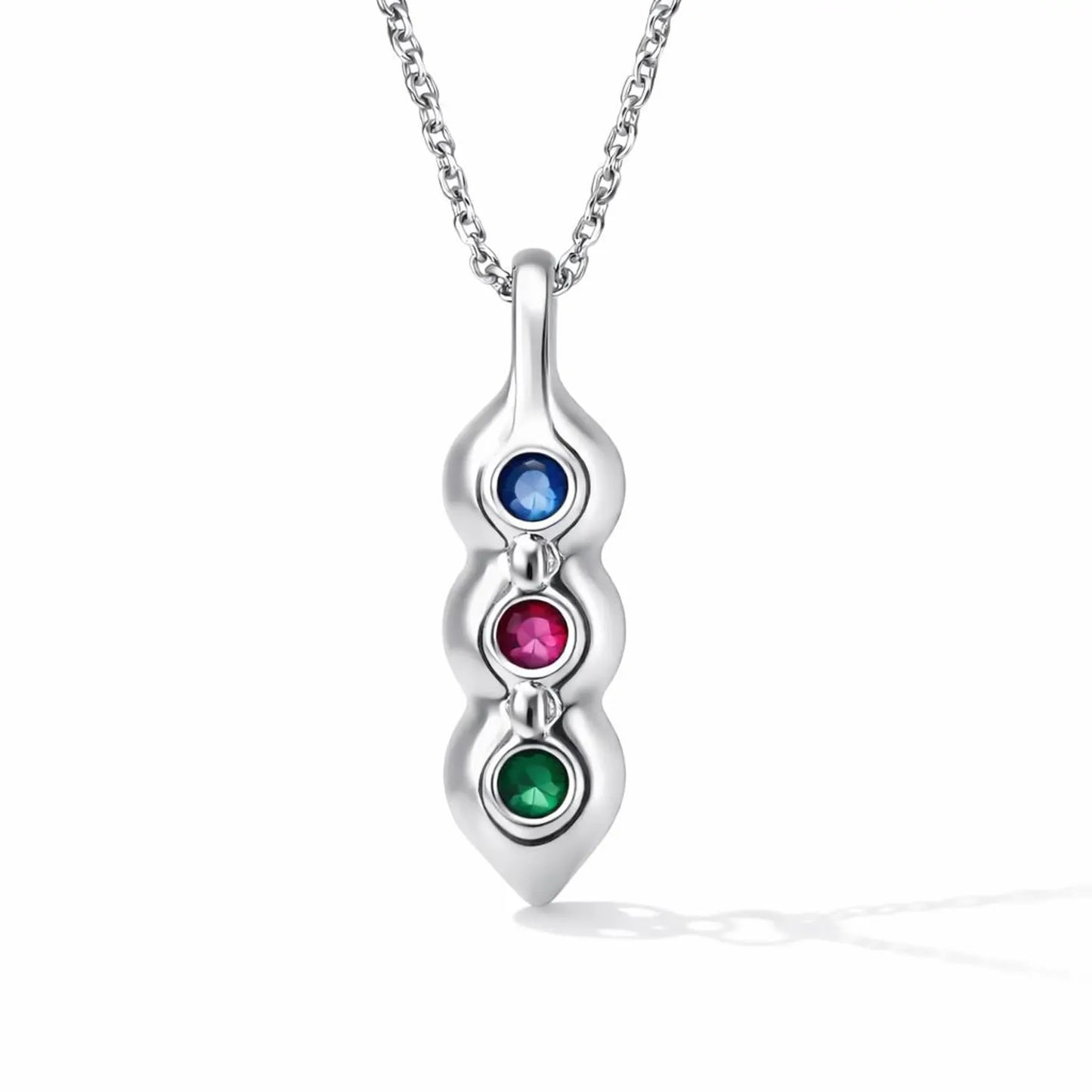 Personalized Birthstone Charm Necklace 14k Solid Gold , Mothers Birthstone Necklace Mothers Day Gift , Pea in the Pod Mothers Necklace 8891