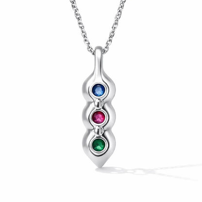 Personalized Birthstone Charm Necklace 14k Solid Gold , Mothers Birthstone Necklace Mothers Day Gift , Pea in the Pod Mothers Necklace 8891