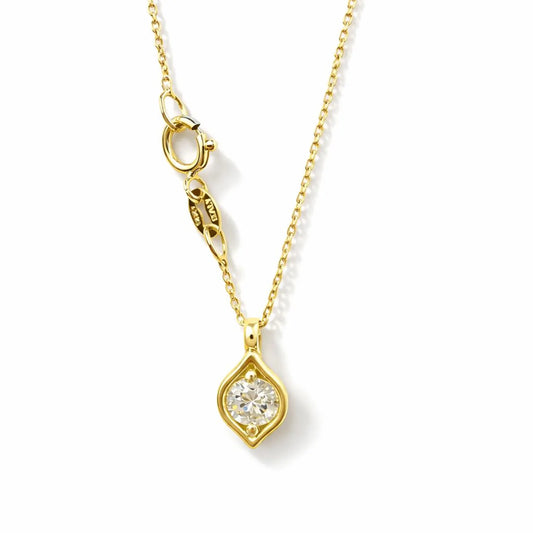 1/2 Carat Lab Grown Diamond Necklace, Round Solitaire Pendant 14K White Gold, Minimalist Diamond Necklace, Everyday Jewelry, #8935
