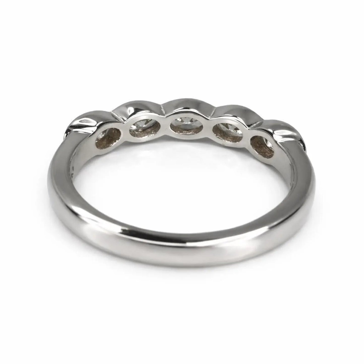 5 Stone Oval Lab Grown Diamond Anniversary Band 14K Solid Gold, East West Oval Lab Diamond Wedding Band #8934