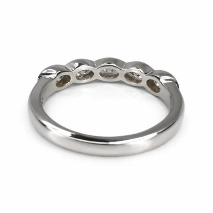 5 Stone Oval Lab Grown Diamond Anniversary Band 14K Solid Gold, East West Oval Lab Diamond Wedding Band #8934
