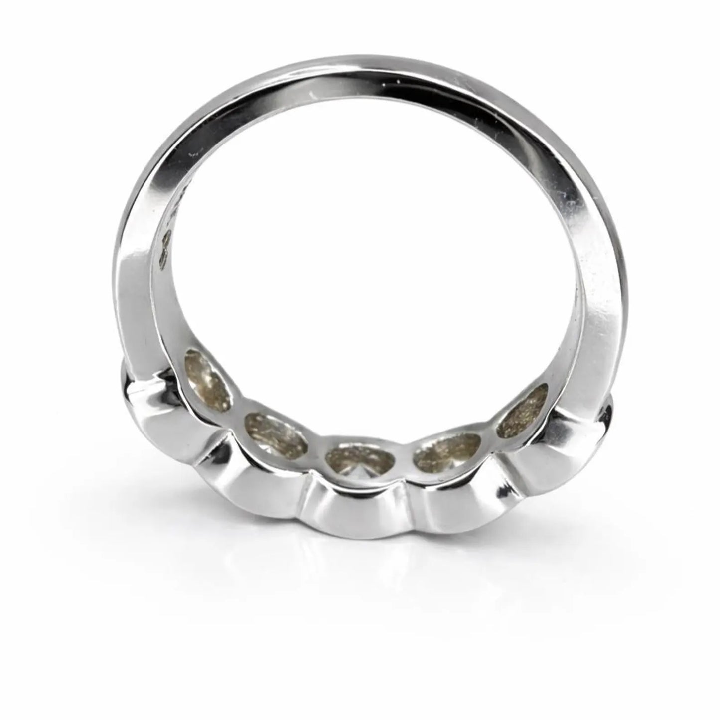5 Stone Oval Lab Grown Diamond Anniversary Band 14K Solid Gold, East West Oval Lab Diamond Wedding Band #8934