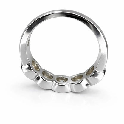 5 Stone Oval Lab Grown Diamond Anniversary Band 14K Solid Gold, East West Oval Lab Diamond Wedding Band #8934