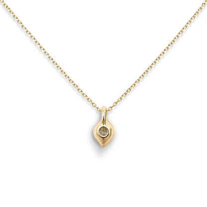 Lab Grown Diamond Pendant Necklace with Chain 14K Solid Gold, Floating Diamond Necklace, #8933