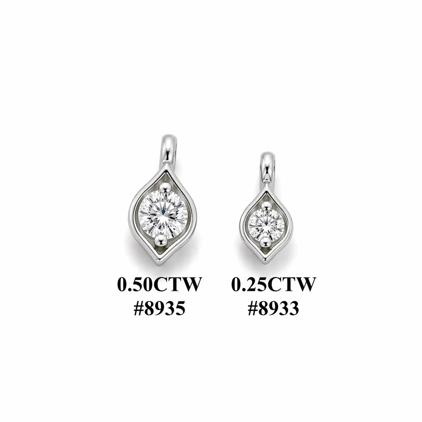 Lab Grown Diamond Pendant Necklace with Chain 14K Solid Gold, Floating Diamond Necklace, #8933