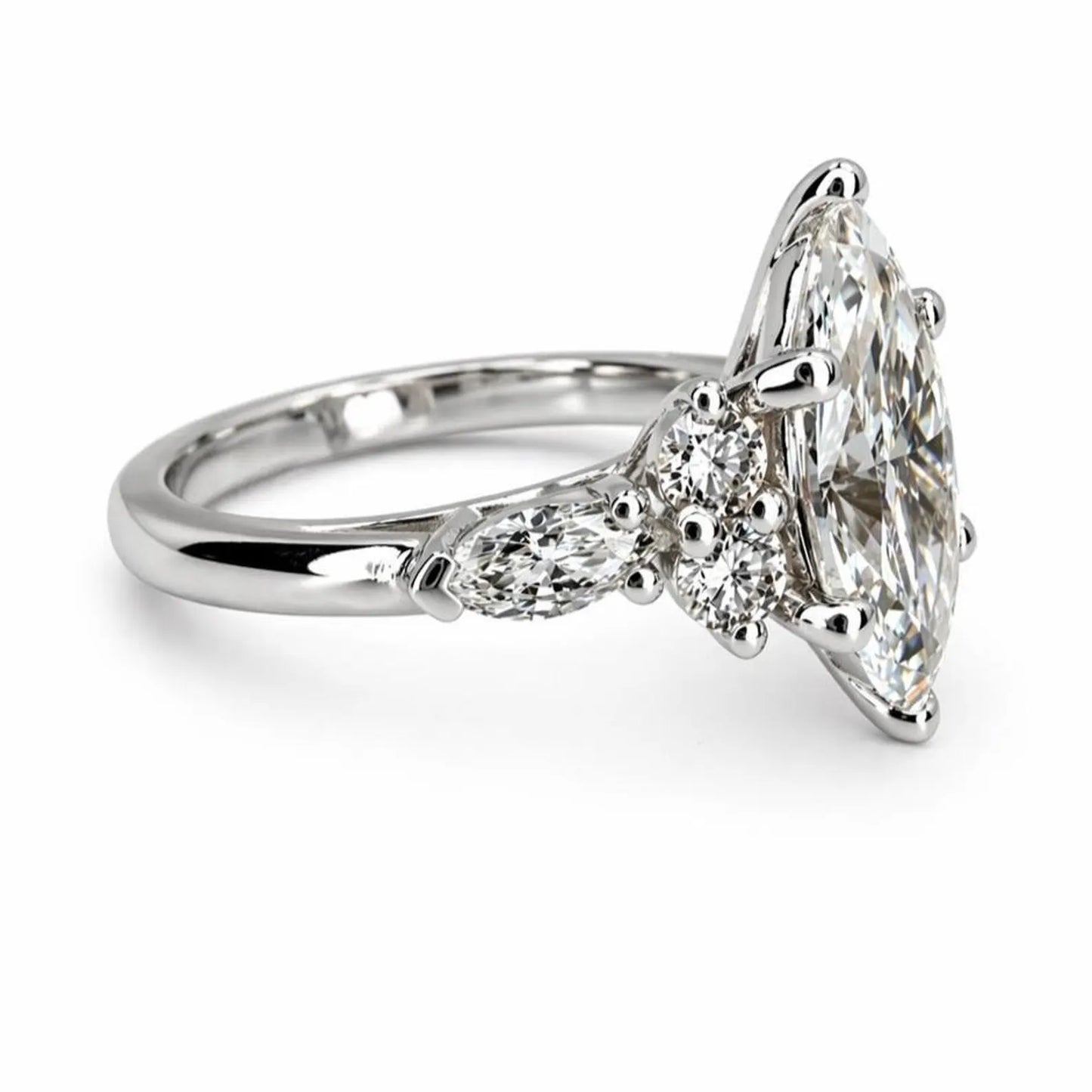 1.50 Carat Marquise Cut Lab Grown Diamond Engagement Ring 14K Dainty Marquis Lab Diamond Ring #8942