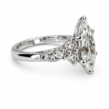 1.50 Carat Marquise Cut Lab Grown Diamond Engagement Ring 14K Dainty Marquis Lab Diamond Ring #8942