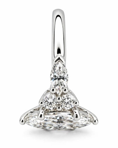1.50 Carat Marquise Cut Lab Grown Diamond Engagement Ring 14K Dainty Marquis Lab Diamond Ring #8942