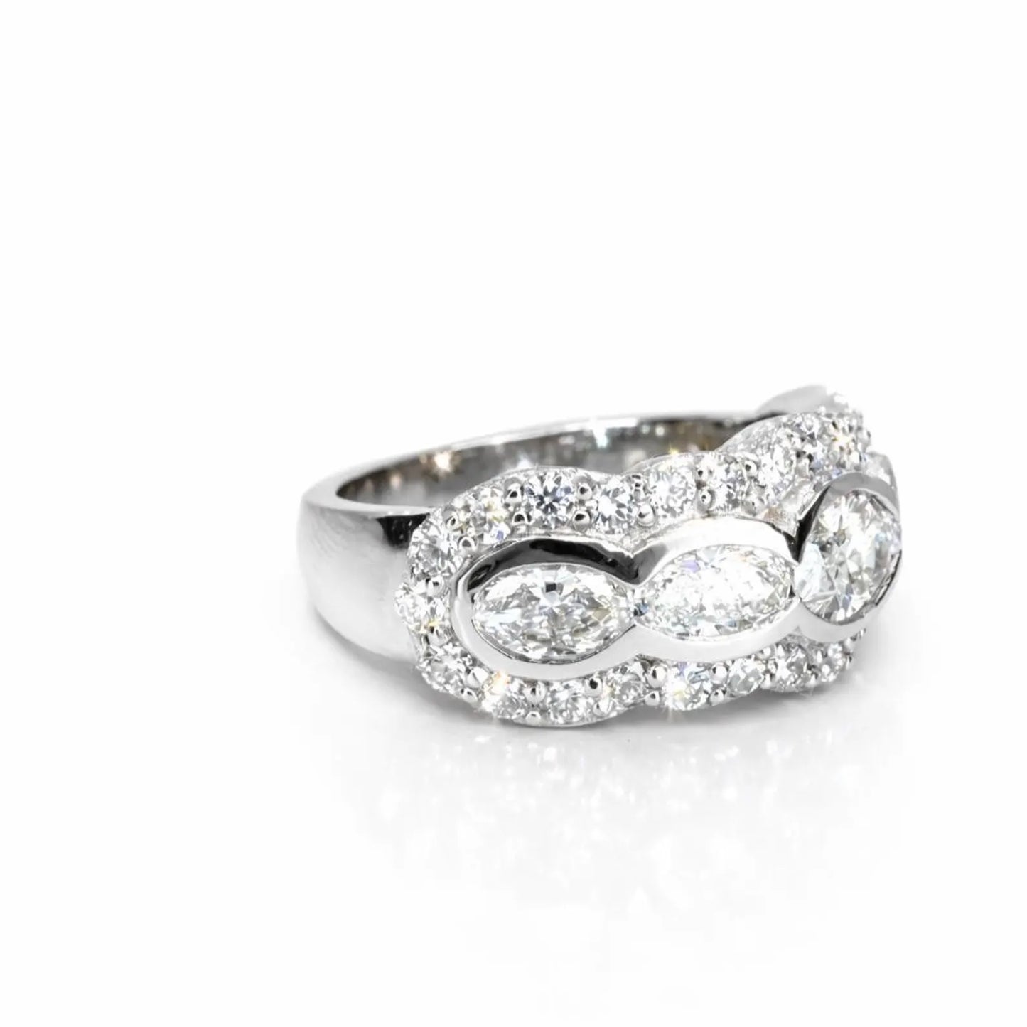 5 Stone Oval Lab Grown Diamond Anniversary Band 14K Solid Gold, East West Oval Lab Diamond Wedding Band #8930