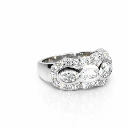 5 Stone Oval Lab Grown Diamond Anniversary Band 14K Solid Gold, East West Oval Lab Diamond Wedding Band #8930