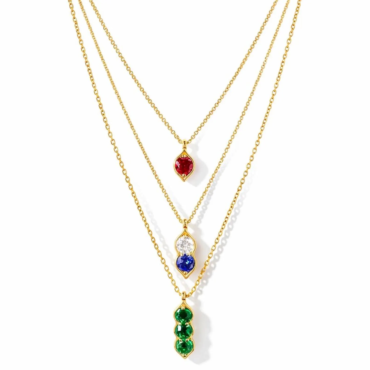 Personalized Birthstone Charm Necklace 14k Solid Gold , Mothers Birthstone Necklace Mothers Day Gift , Pea in the Pod Mothers Necklace 8891