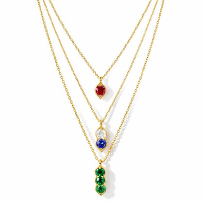 Personalized Birthstone Charm Necklace 14k Solid Gold , Mothers Birthstone Necklace Mothers Day Gift , Pea in the Pod Mothers Necklace 8891