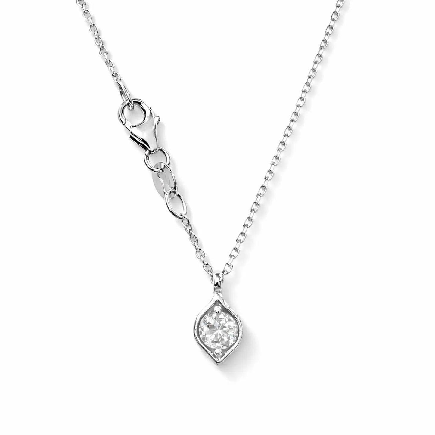 Lab Grown Diamond Pendant Necklace with Chain 14K Solid Gold, Floating Diamond Necklace, #8933