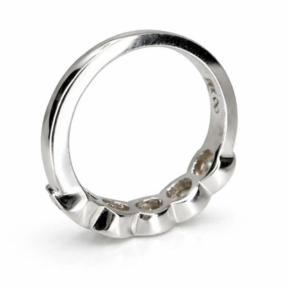 5 Stone Oval Lab Grown Diamond Anniversary Band 14K Solid Gold, East West Oval Lab Diamond Wedding Band #8934