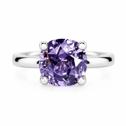 Round Alexandrite Engagement Ring, Alexandrite Ring, Solitaire Engagement Ring, June Birthstone Ring, Gift For Her, Simple Ring,  #5131