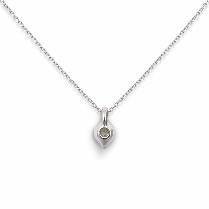 Lab Grown Diamond Pendant Necklace with Chain 14K Solid Gold, Floating Diamond Necklace, #8933