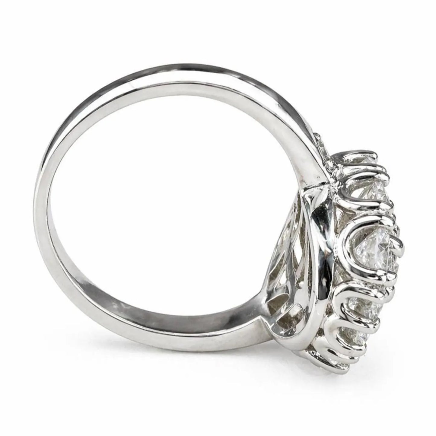 4.50 CTW Lab Grown Diamond Radiant Cut Ring, Halo Engagement Ring, Diamond Ring, Radiant Center with Round Diamonds, Bridal Ring #8937