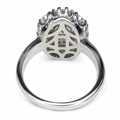 4.50 CTW Lab Grown Diamond Radiant Cut Ring, Halo Engagement Ring, Diamond Ring, Radiant Center with Round Diamonds, Bridal Ring #8937