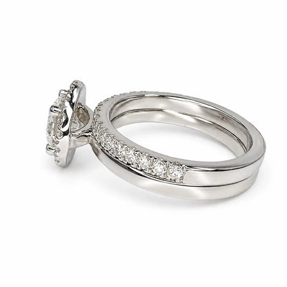 1.30 CTW Round lab grown diamond engagement ring 14k solid gold, round shaped halo lab grown cvd diamond ring Anniversary promise ring