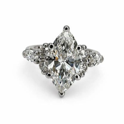 1.50 Carat Marquise Cut Lab Grown Diamond Engagement Ring 14K Dainty Marquis Lab Diamond Ring #8942